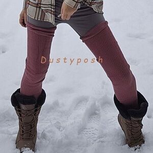 Long Thigh High Loose Socks Cozy Over Knee Purple White Black Queen Plus Unisex